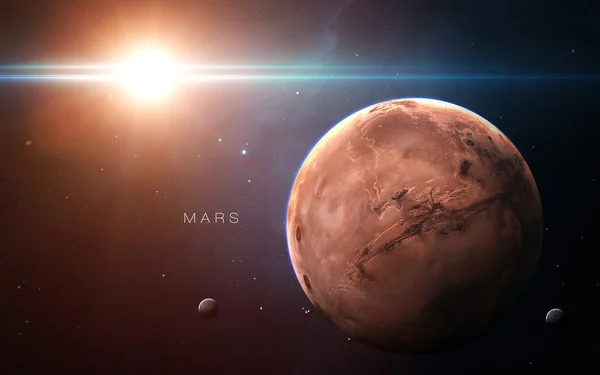 Марс - 3d изображения с высоким разрешением представляет планет солнечной системы. Это элементы изображения, представленной НАСА — стоковое фото