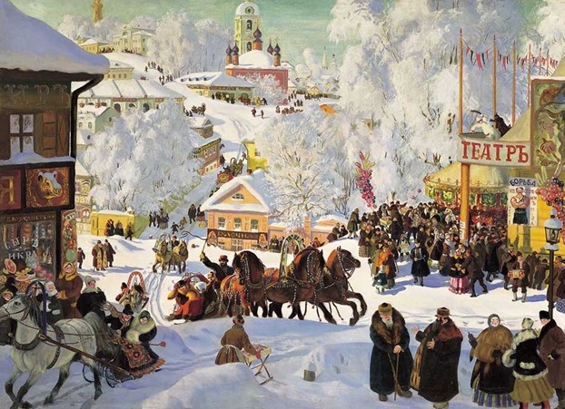 Картина из серии «Масленица» Бориса Кустодиева, 1910-е годы.