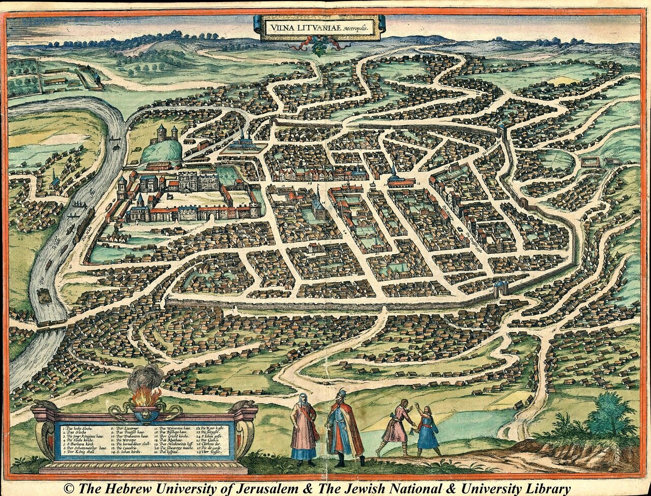 Вильно. Первая карта 16 века
