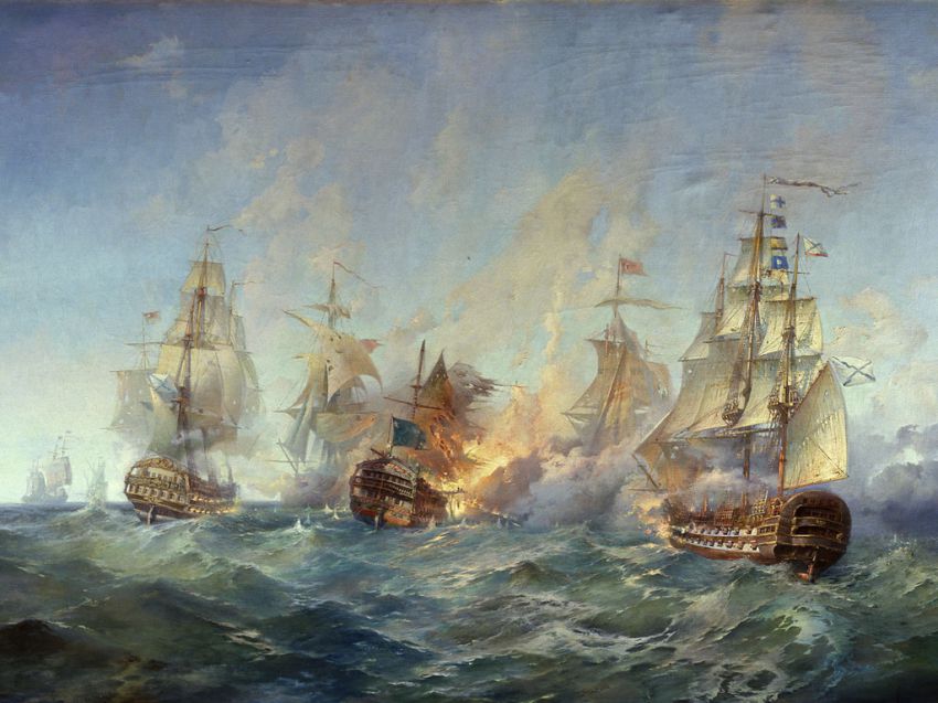 Крупнейшие морские сражения в истории России море, сражения, флот