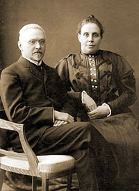 C.Ф. Платонов с женой Надеждой Николаевной Платоновой (урожд. Шамониной), 1915