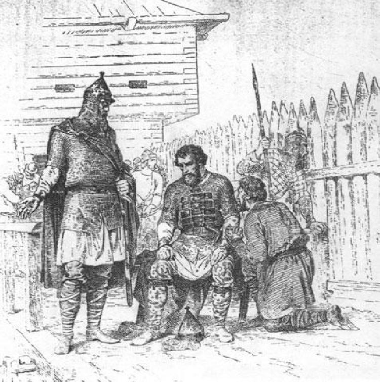 Князь Ярополк с Блудом (слева) и Варяжко (справа). В.П. Верещагин