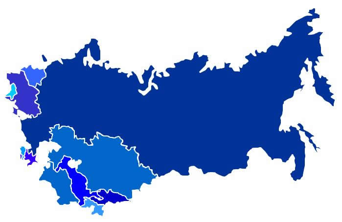 Карта государств-участников СНГ
