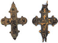 Крест-мощевик с изображением свв. бориса и Глеба