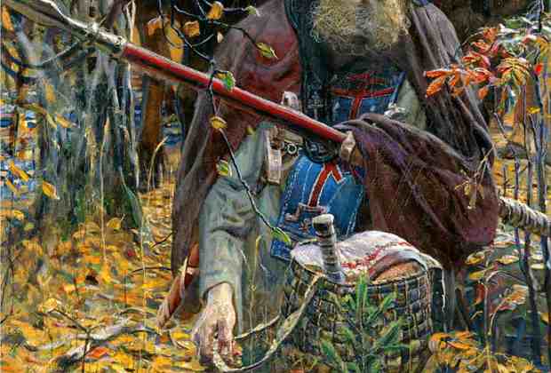 Репродукция картины Павла Рыженко «Молитва Пересвета перед битвой»