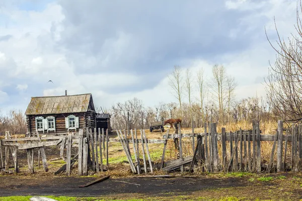Вид русской деревни — стоковое фото