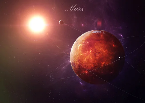Марс из космоса, показаны все они красоты. Очень детальное изображение, включая элементы, представленной НАСА. Другие ориентиров и планет доступны — стоковое фото