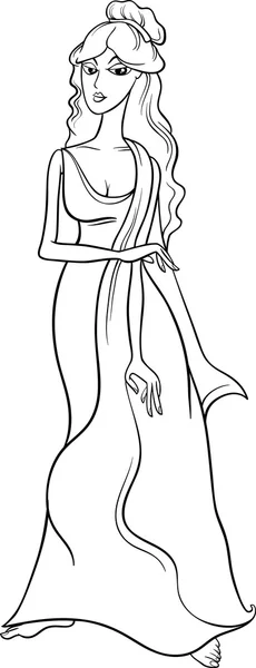 Греческая богиня Афродита окраски страницы — стоковый вектор