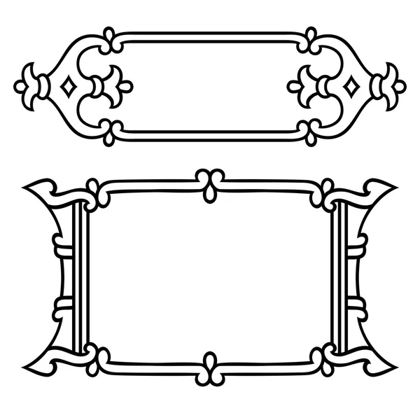 Русский стиль Черная декоративная рамка-орнамент — стоковый вектор