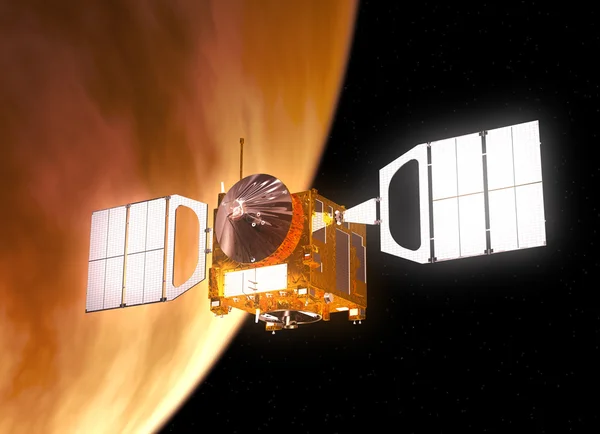 Межпланетной станции космической орбите планеты Венеры — стоковое фото
