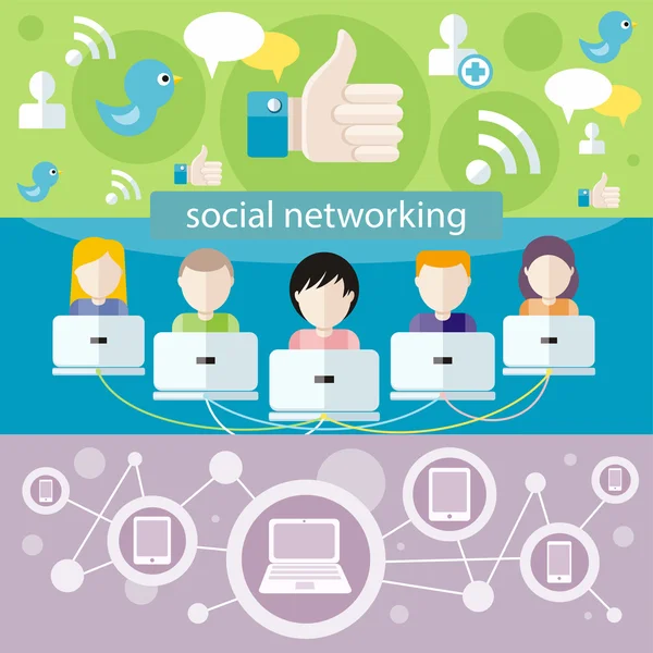 Концепция социальных средств массовой информации сети связи — стоковый вектор