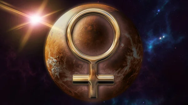 Венера зодиака гороскоп символ — стоковое фото