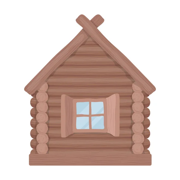 Деревянный дом икона в мультяшном стиле, изолированные на белом фоне. России страна символ акций векторная иллюстрация — стоковый вектор