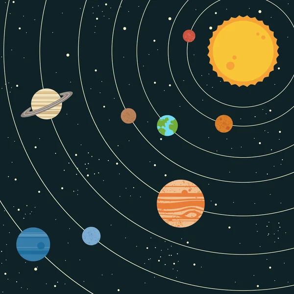 Иллюстрация солнечной системы — стоковый вектор